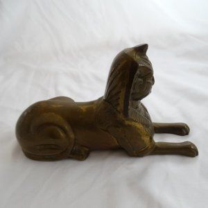 Vintage Brass Sphinx Figurine 7"1/4" Long
